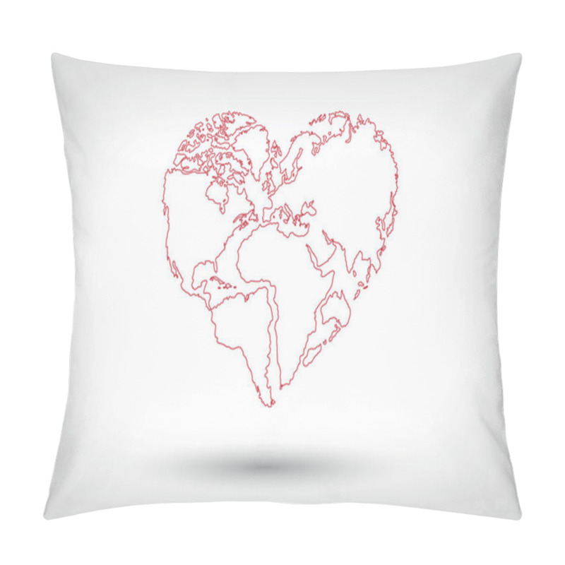 Personality  Heart World, World And Love, Happy World Map Pillow Covers