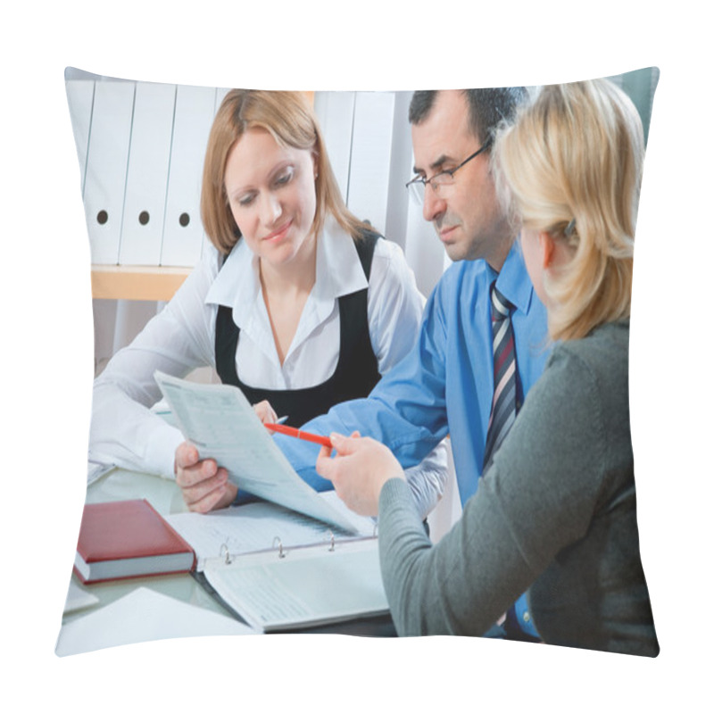 Personality  Business Team At A Meeting Pillow Covers