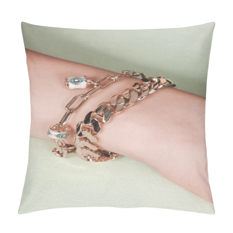 Personality  Stylish Gold And Diamond Jewelry For Modern Women Pillow Covers