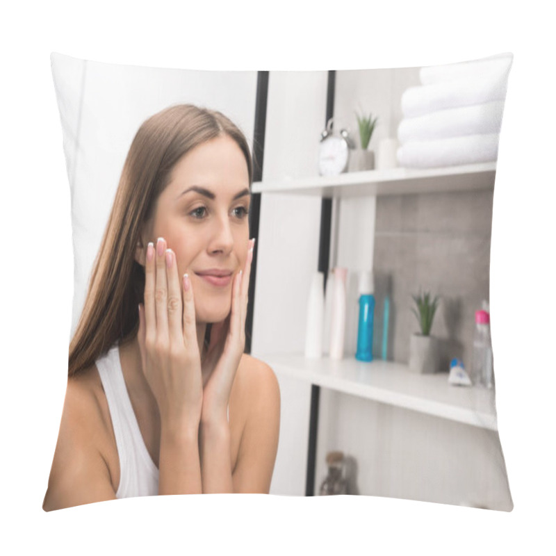 Personality  Girl Applying Cream On Face Pillow Covers