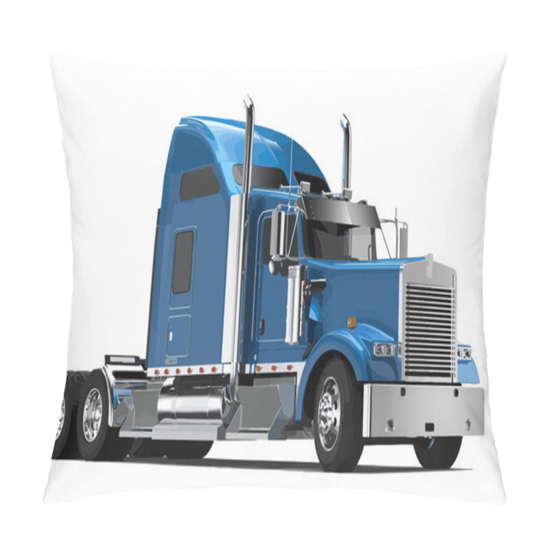 Personality  America Semi Truck American Trailer Haul Fire Hot Burn Stripe Motive Art Paint Decal Silver Blue Chrome Modify Powerful Engine Lorry Art Cartoon Element Design Vector Modern Template Realistic Draw Pillow Covers