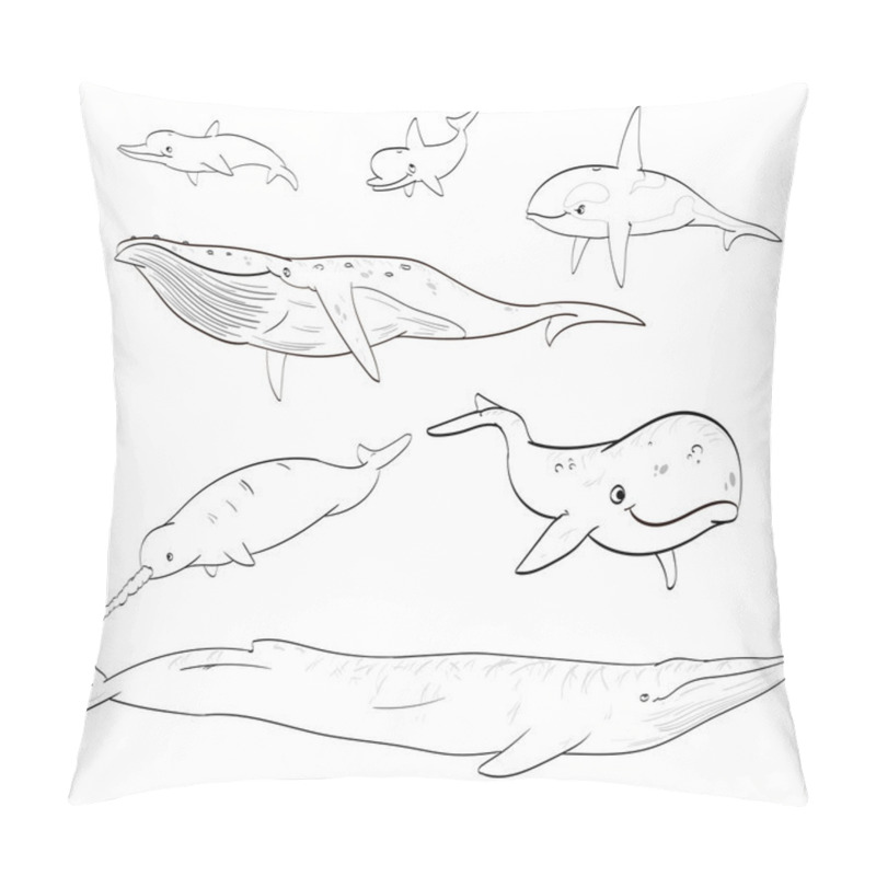 Personality  Line Drawing Cartoon Whales Collection Pillow Covers