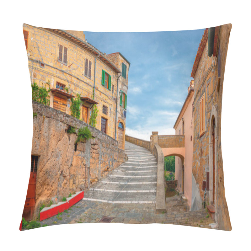 Personality  Panorama Of The Old Medieval City In Italy. Tuff Cities. Tuscany Sights Of Europe. Pillow Covers