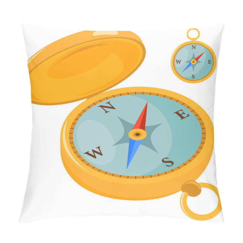 Personality  Compass. Vector Illustration Pillow Covers