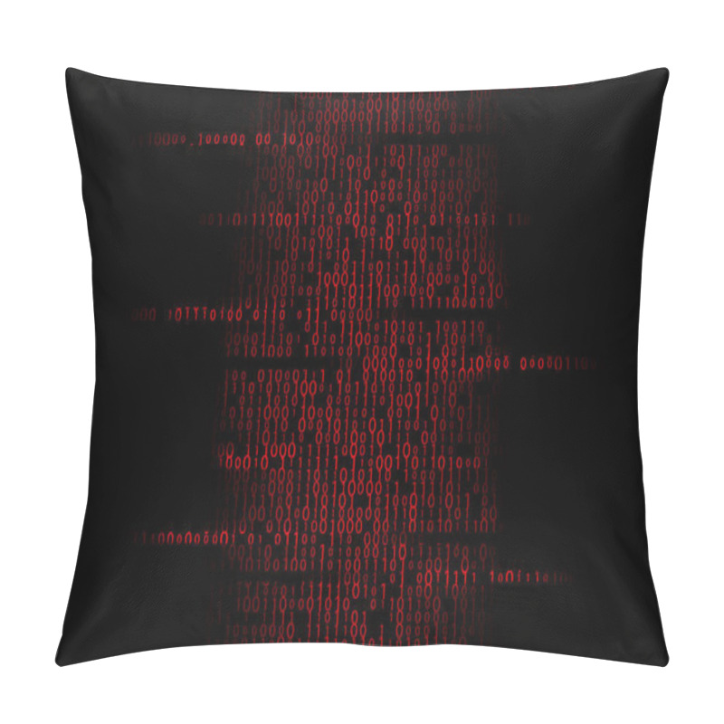 Personality  Red Infected Binary Code Illustration Pillow Covers