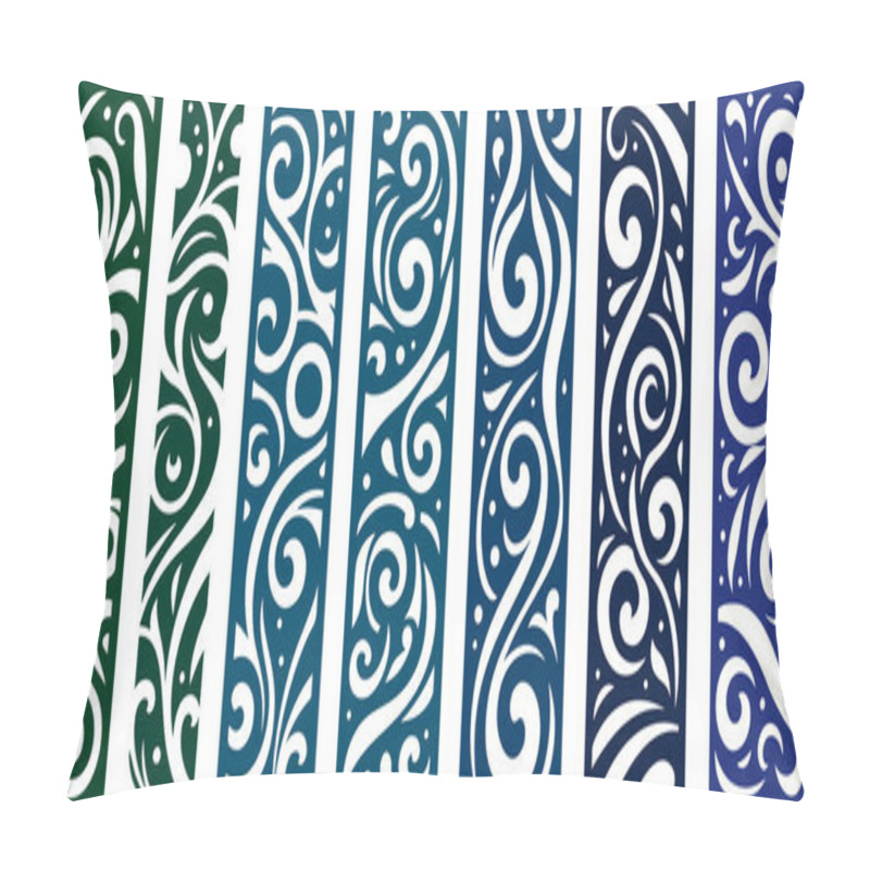 Personality  Ornamental Vertical Panels With Abstract Swirling Patterns In Decorative Art Style Pillow Covers