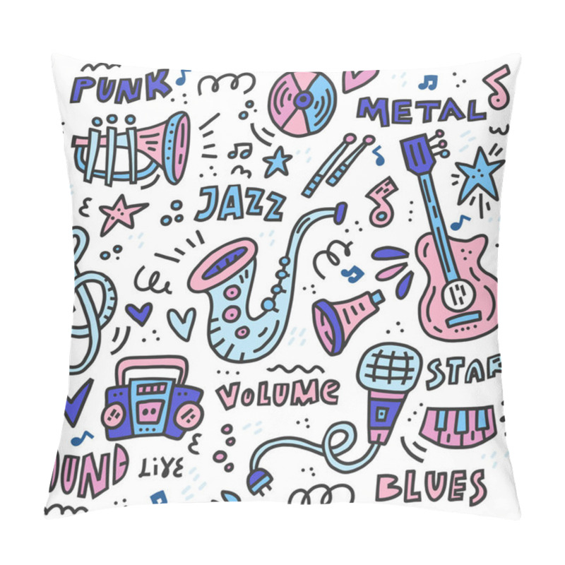 Personality  Music Doodle Illustration Pillow Covers