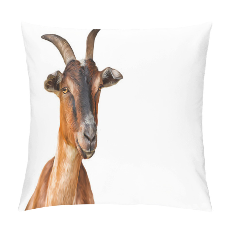 Personality  Drawing Goats, Portrait Pillow Covers