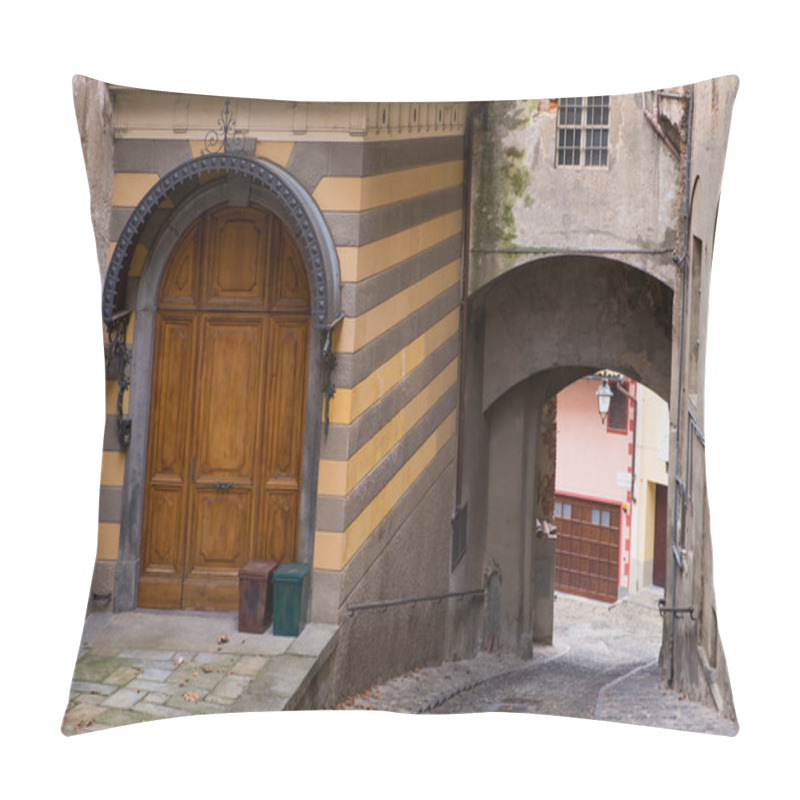 Personality  Biella, The Higher Part Of Town, The Piazzo With The Medieval Streets Pillow Covers