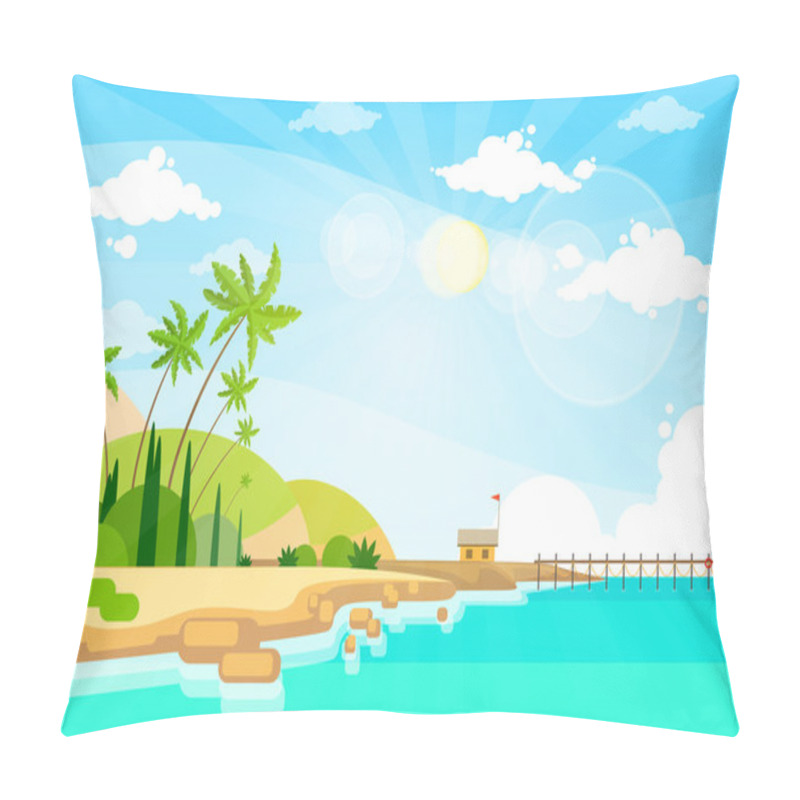 Personality  Tropical Beach On Island Pillow Covers