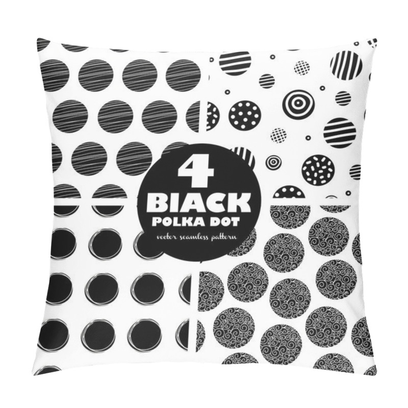 Personality  4 Black Seamless Pattern. Pillow Covers