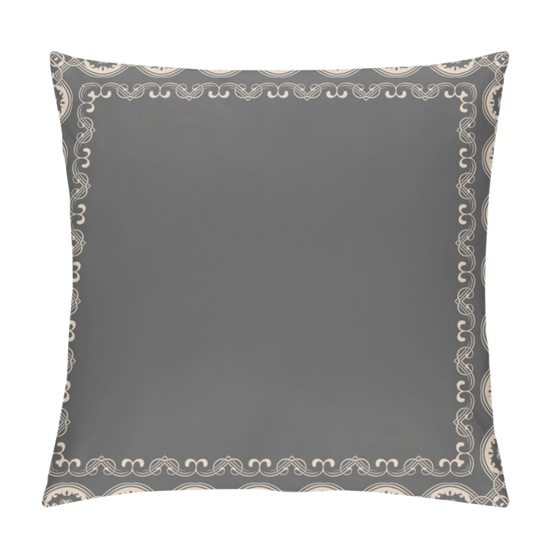 Personality  Vector Fine Floral Square Frame. Pillow Covers