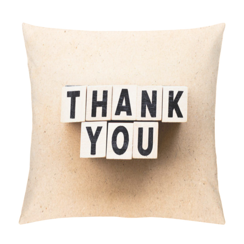 Personality  Letter Block In Word Thank You On Wood Background Pillow Covers