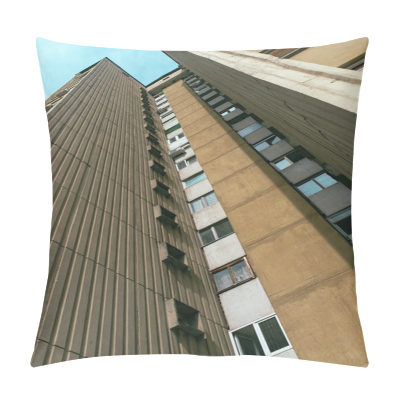 Personality  Socialist Architecture Example, Tall Residential Skyscraper Buil Pillow Covers