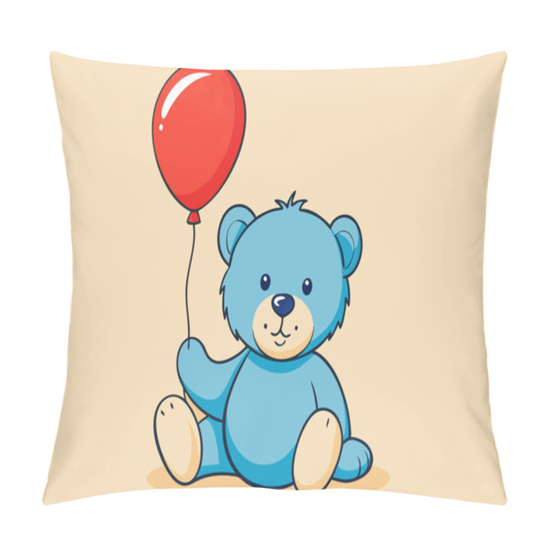 Personality  Cartoon Teddy Bear And Balloon Illustration For Kids Pillow Covers