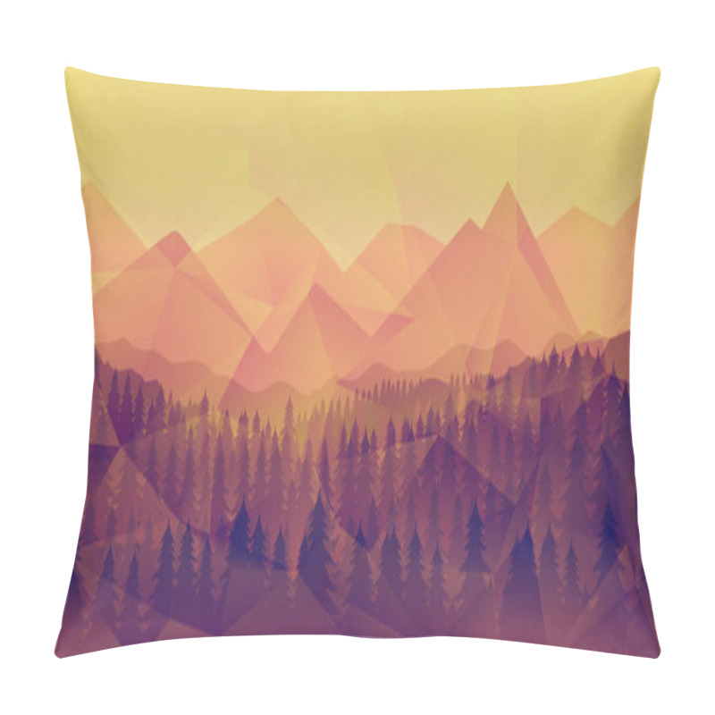 Personality  Forest Landscape, Nature Vector Background Pillow Covers