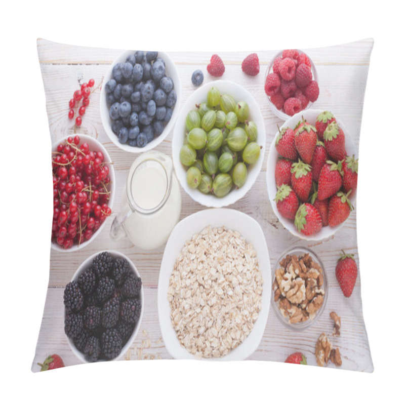 Personality  Breakfast - Berries, Fruit And Muesli Pillow Covers