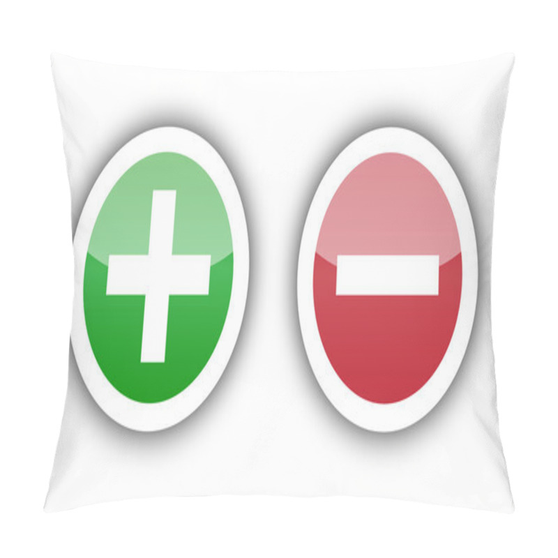 Personality  Add Sign In Green Button And Delete Sign On Red Button Pillow Covers