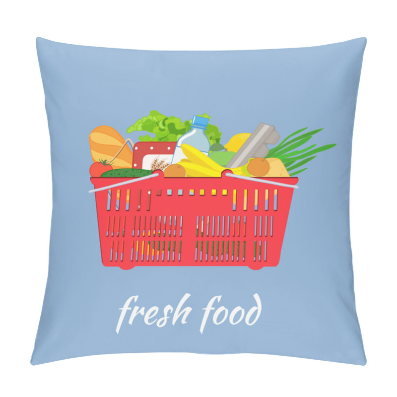 Personality  Supermarket Basket With Food Pillow Covers