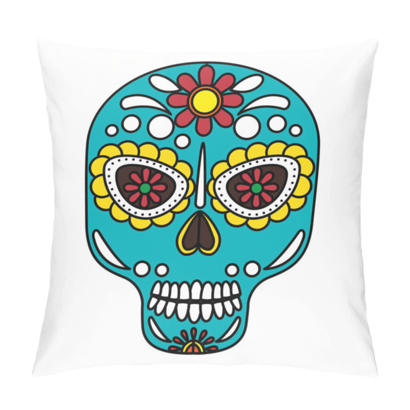 Personality  Mask Of The Santa Death Vector Illustration Design Pillow Covers