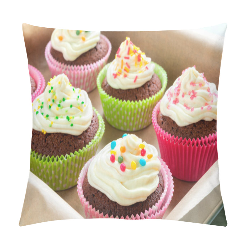 Personality  Colourful Chocolate Cupcakes Pillow Covers