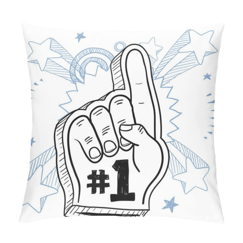 Personality  Foam Finger Rally Sketch Pillow Covers