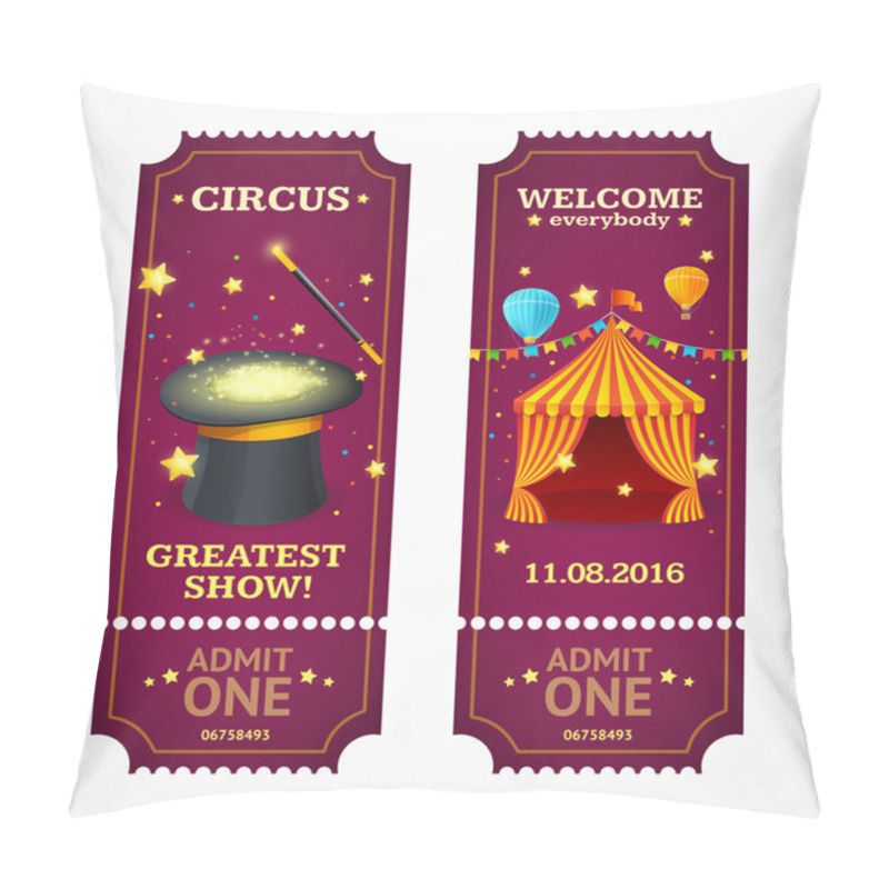 Personality  Circus Tickets Set. Vector Pillow Covers