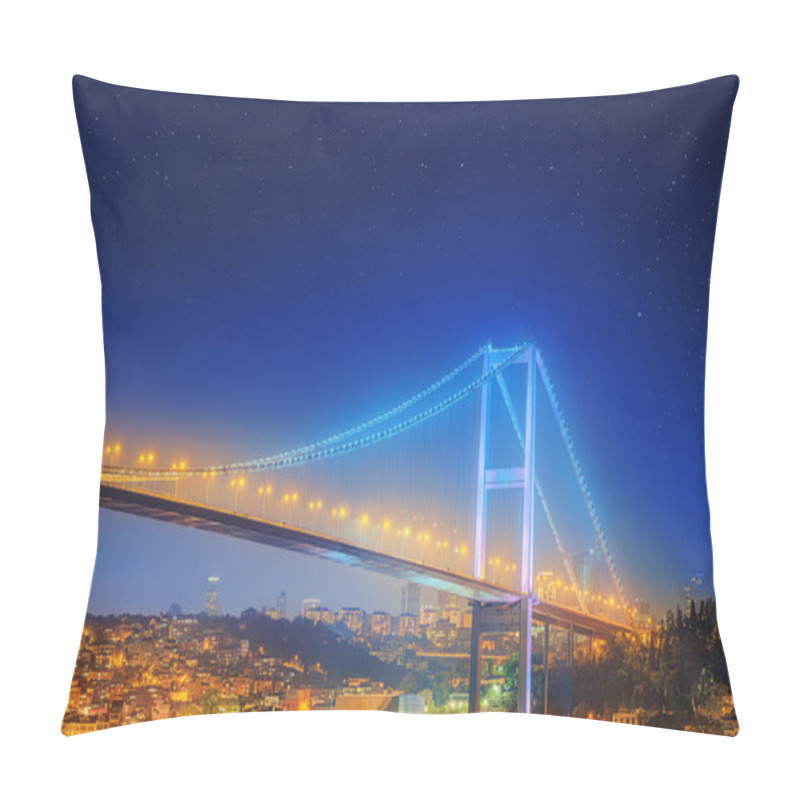 Personality  View Of Bosphorus Bridge At Night Istanbul Pillow Covers