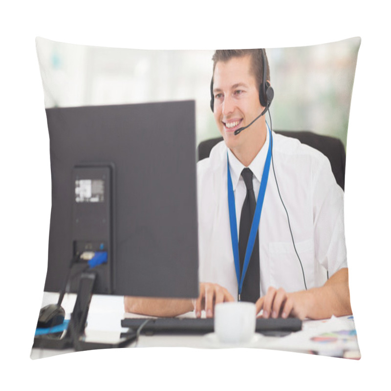 Personality  Technical Support Operator Working On Computer Pillow Covers