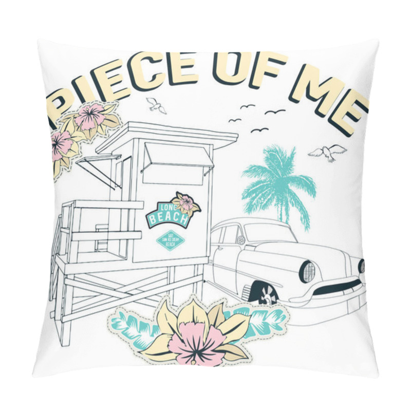 Personality  Tropical Embroidery And Vector Print Pillow Covers