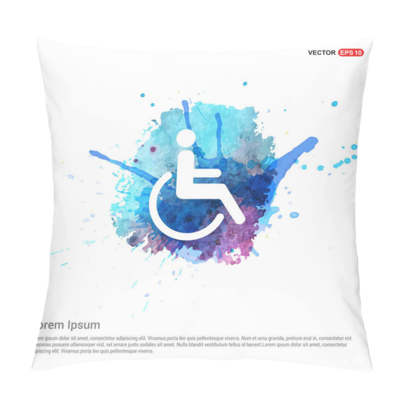 Personality   Disabled Person Icon. Pillow Covers