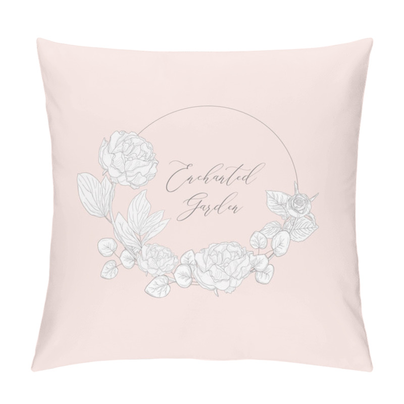 Personality  Vector Floristic Feminine Brand Logo Template Frame. Pillow Covers