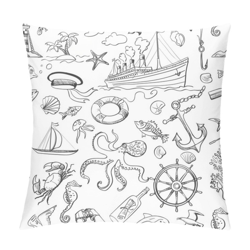 Personality  Nautical Or Marine Themed Seamless Pattern Pillow Covers