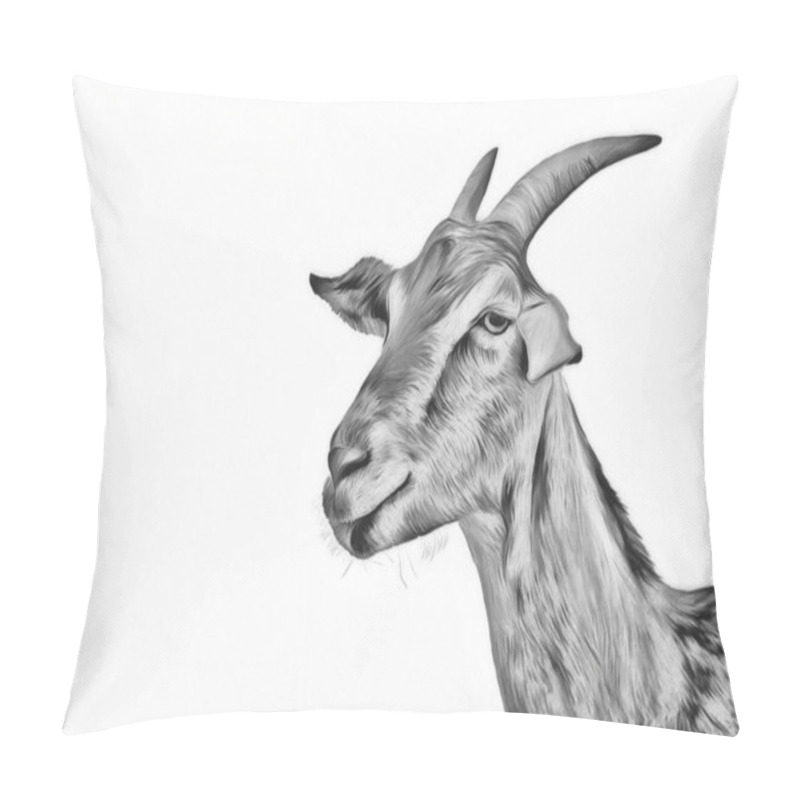 Personality  Drawing Goats, Portrait Pillow Covers