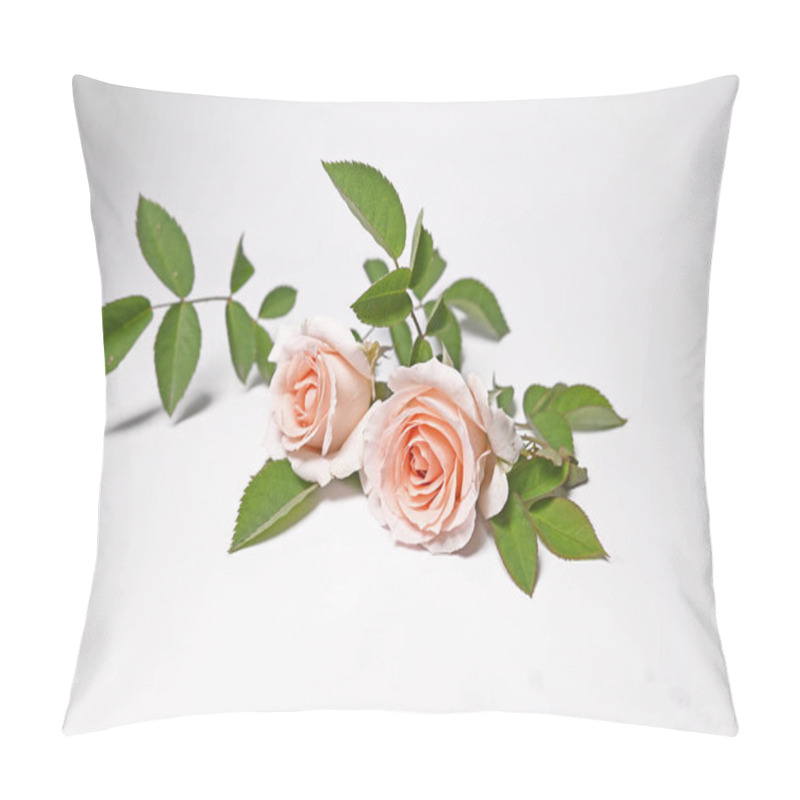 Personality  Offwhite Pink Rose Isolated On White Background  Pillow Covers