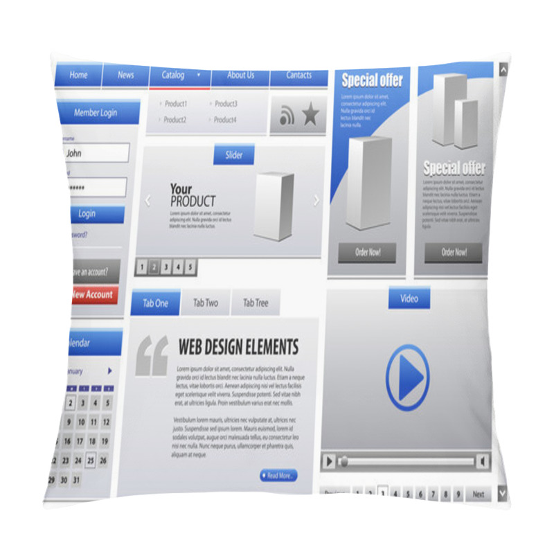 Personality  Blue Business Web Design Pillow Covers