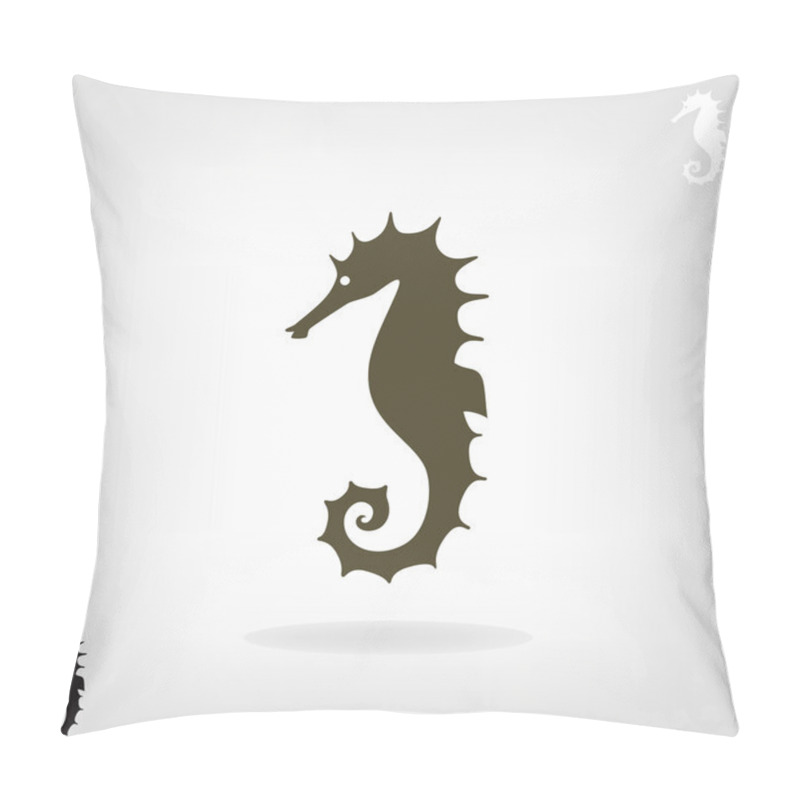 Personality  Stylized Silhouette Of A Sea Horse. Pillow Covers