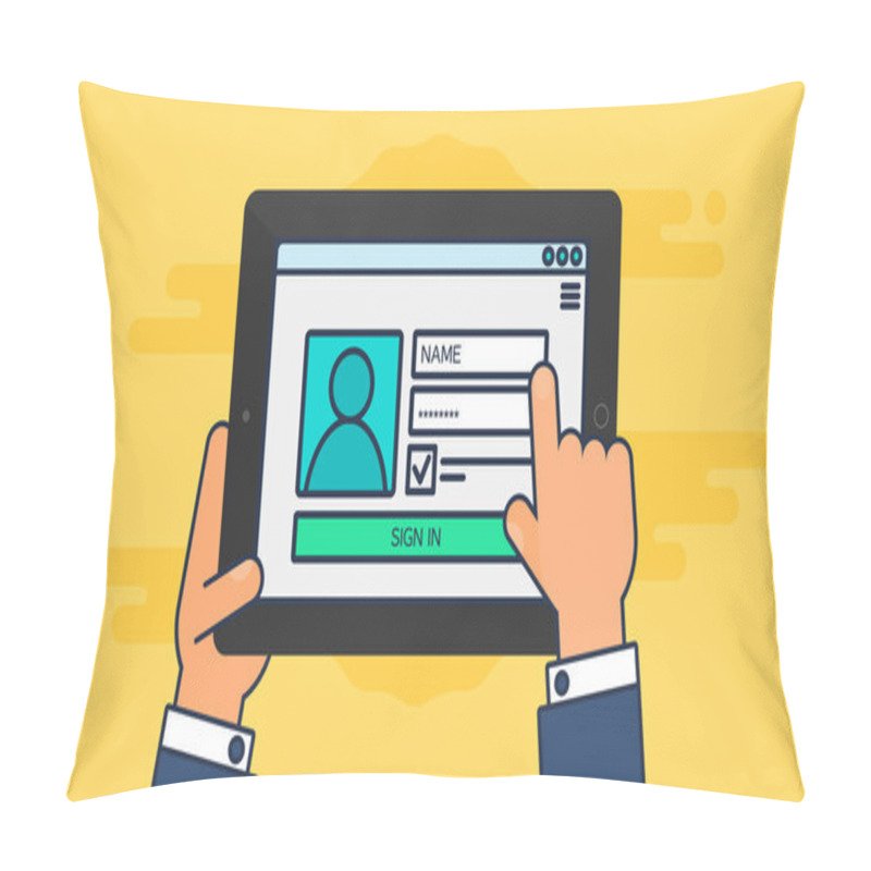 Personality  Web Template Of Tablet Login Form Pillow Covers