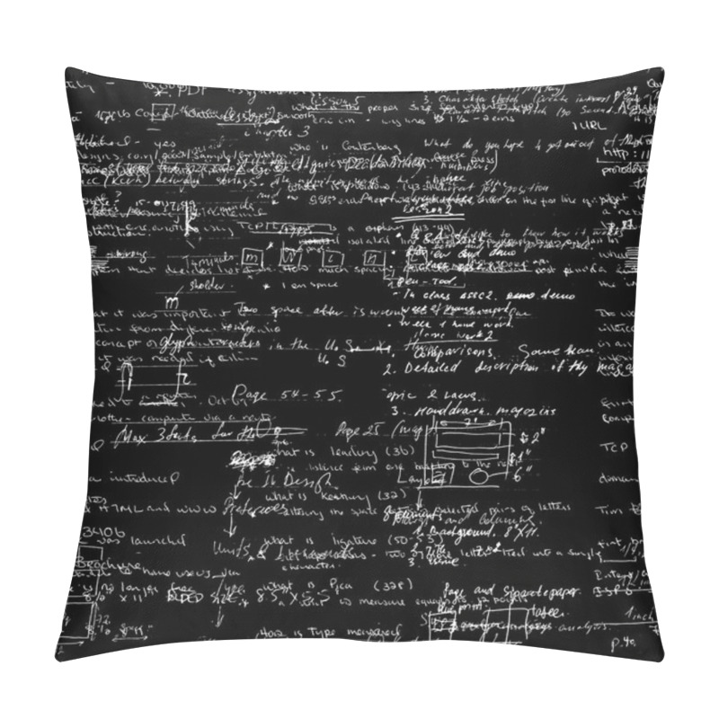 Personality  Seamless Pattern With Handwriting Text. Calligraphy Text, Black Background. Pillow Covers