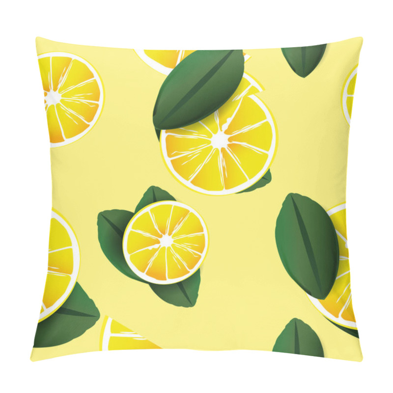 Personality  Lemon Slices Background Seamless Pattern Pillow Covers