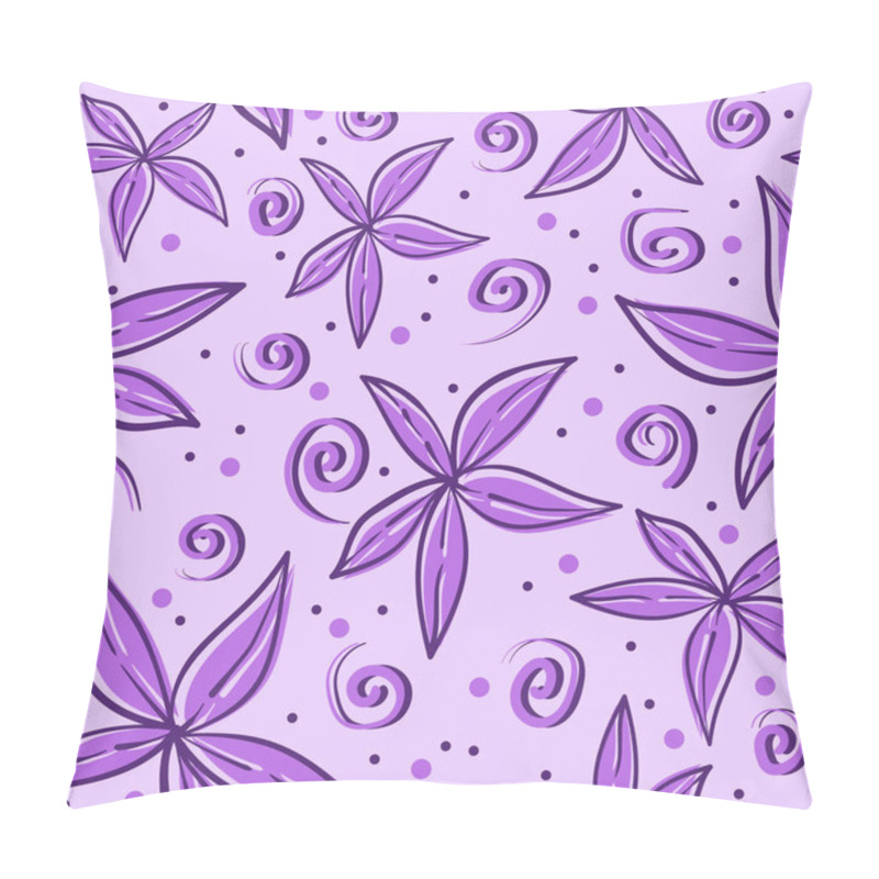 Personality  Whimsical Lavender Blooms With Petals And Swirls Pillow Covers