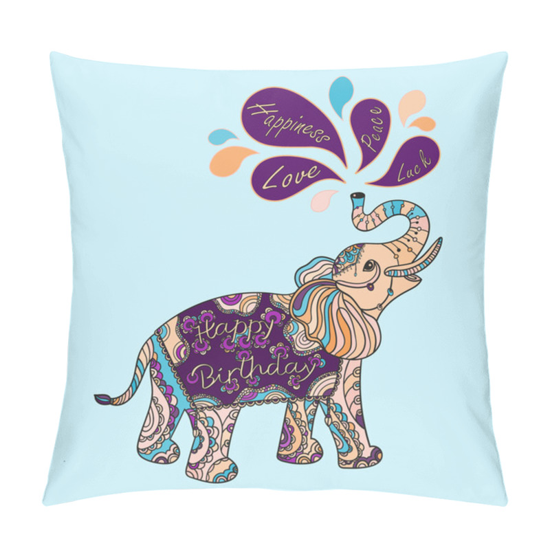 Personality  Stylized Fantasy Patterned Elephant Pillow Covers