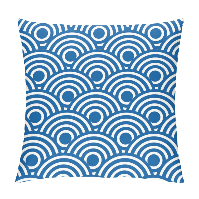 Personality  Traditional Japanese Seigaiha Wave Pattern Background Pillow Covers