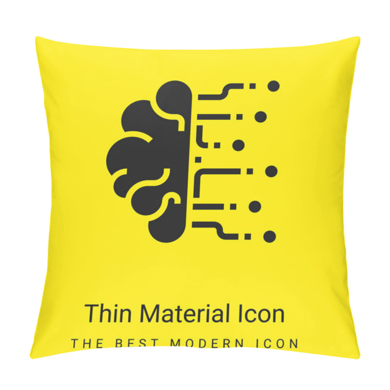 Personality  Brain Minimal Bright Yellow Material Icon Pillow Covers