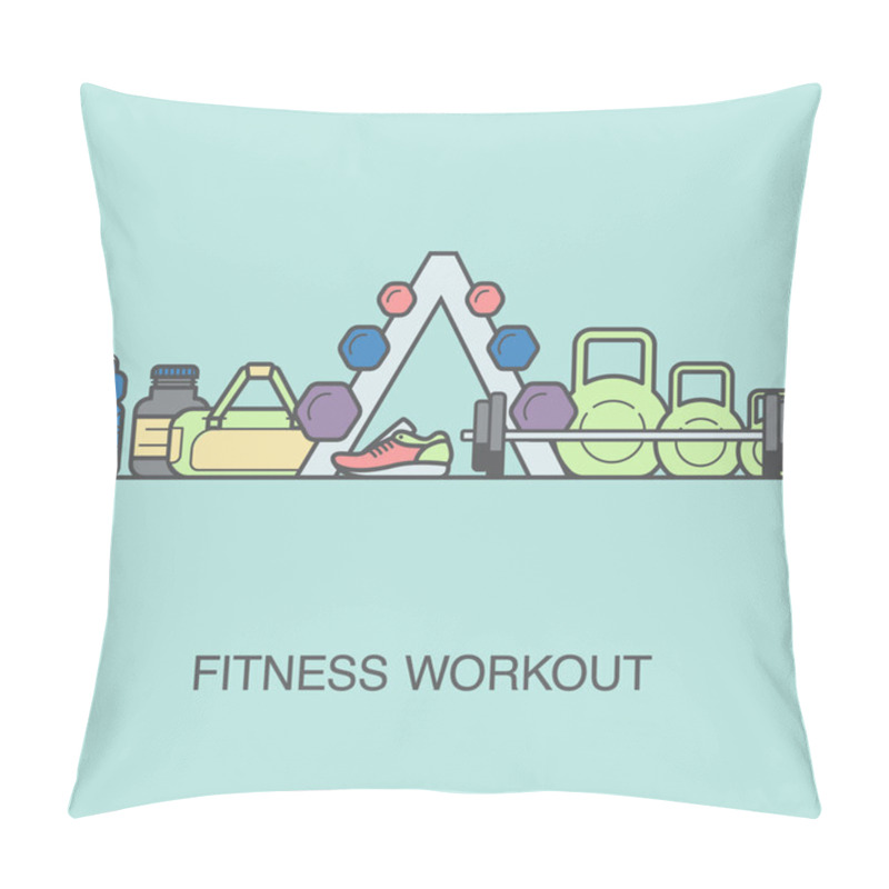 Personality  Fitness Equipment Icons For Your Design. Pillow Covers