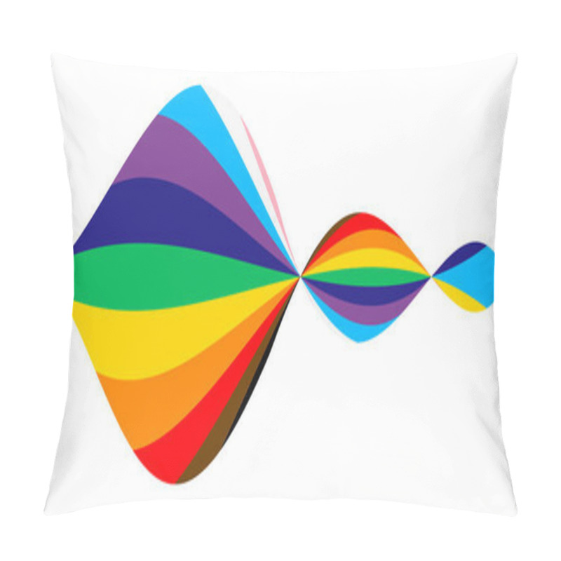 Personality  Pride Wavy Lines Shape. Modern Wave Icon With LGBTQ Pride Flag Colours. Colored Striped Shape For Design. Vector Illustration Isolated On White Background. Pillow Covers