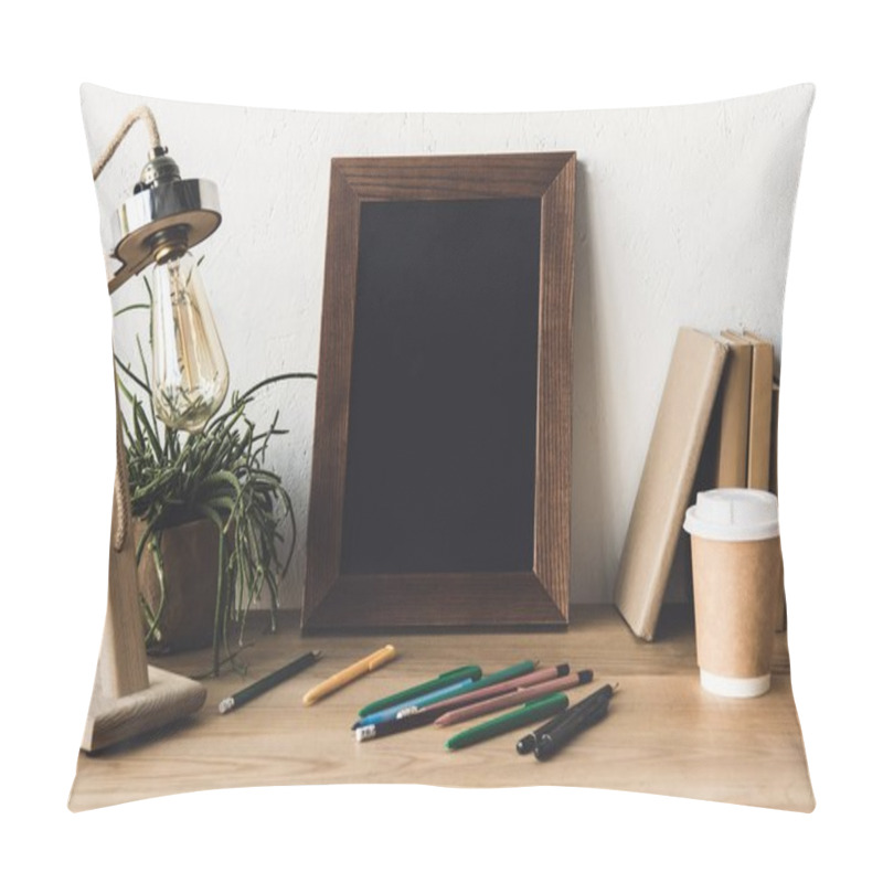 Personality  Photo Frame And Coffee To Go On Table Pillow Covers