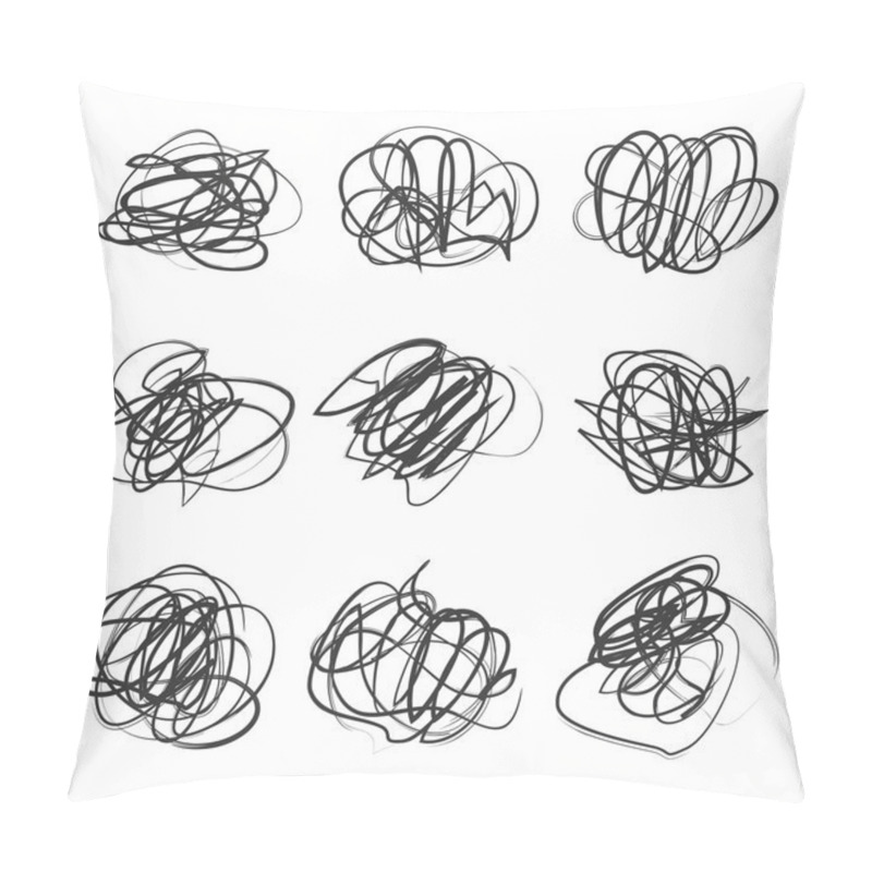 Personality  Vector Light Set Hand Drawn Scribble Shapes Pillow Covers