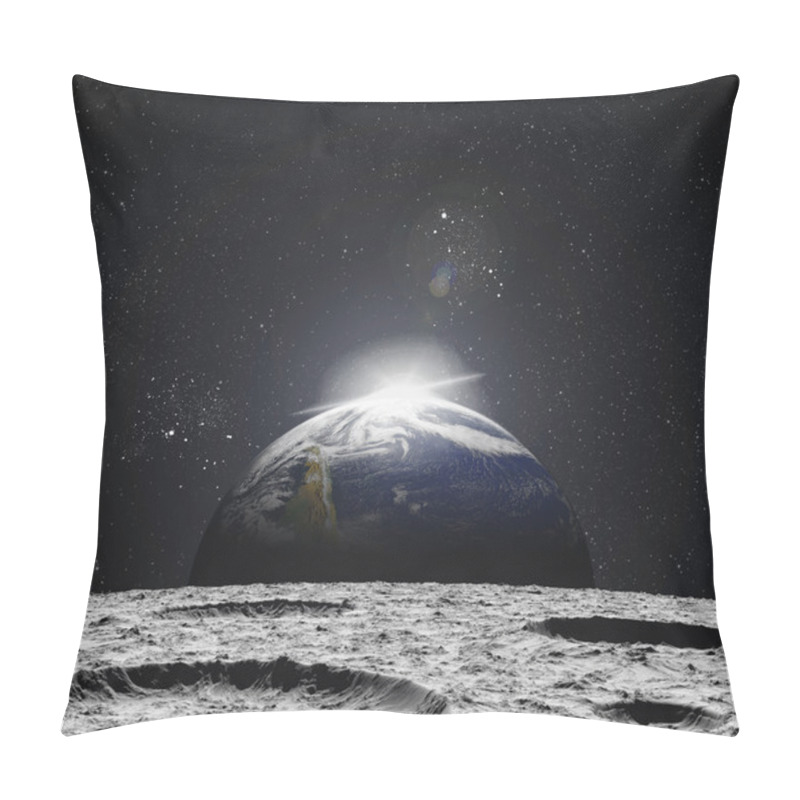 Personality  View Of The Universe From The Moon's Surface. Abstract Illustrat Pillow Covers