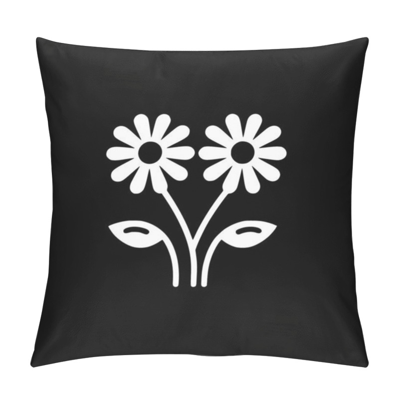 Personality  Flowers - Black And White Vector Illustration Pillow Covers